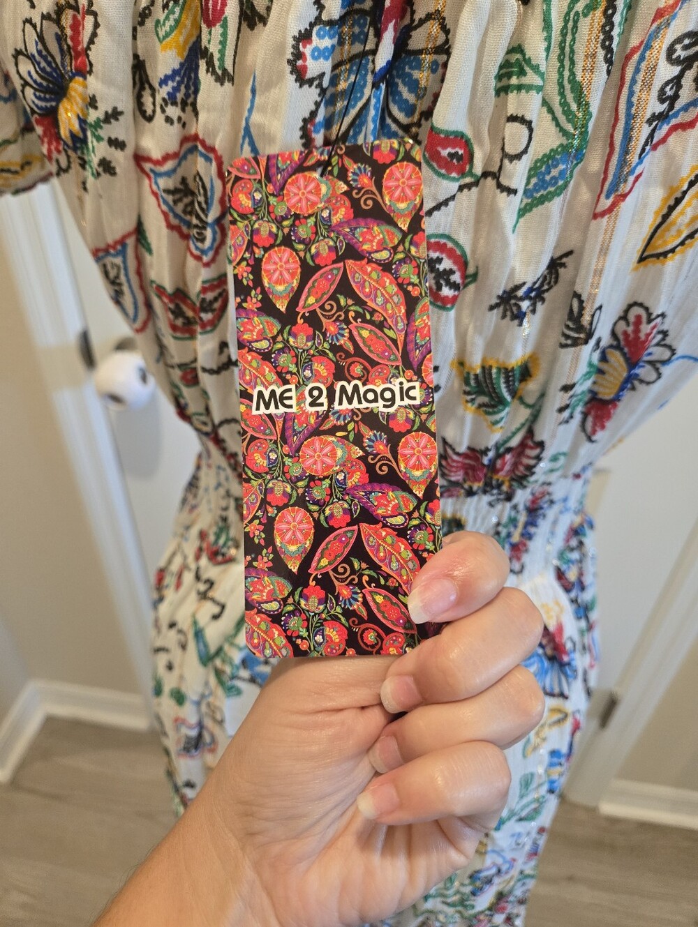 Me 2 Magic NWT Bohemian Dress With Floral Print, Size M - Picture 12 of 14
